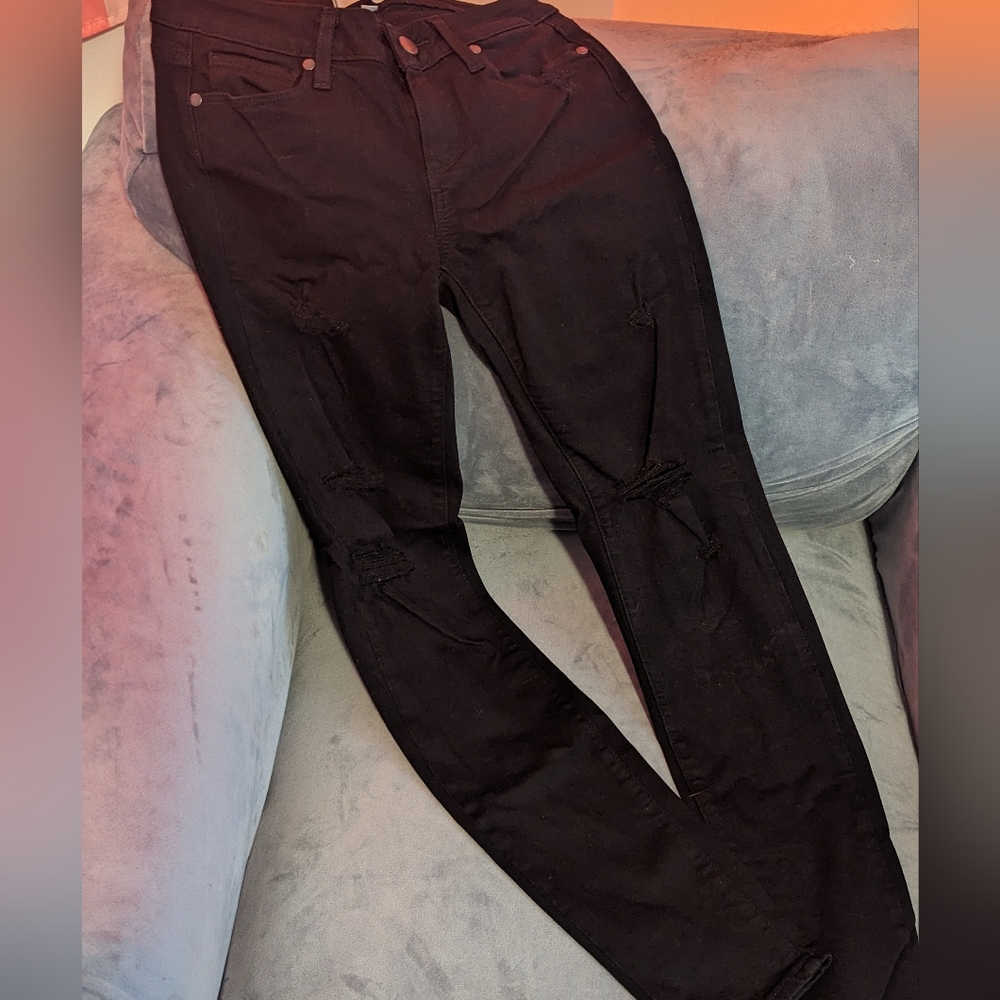 Paige black distressed denim